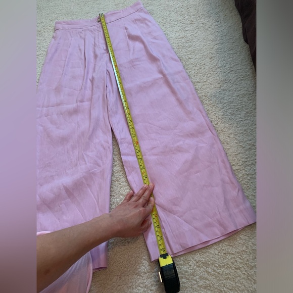 ANTONIO MELANI Light Pink Linen-Blend Wide-Leg Pants & Sleeveless Crop Tank Set - Picture 13 of 13